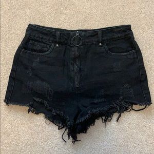 Forever 21 Size M Black Destroyed Jean Shorts!